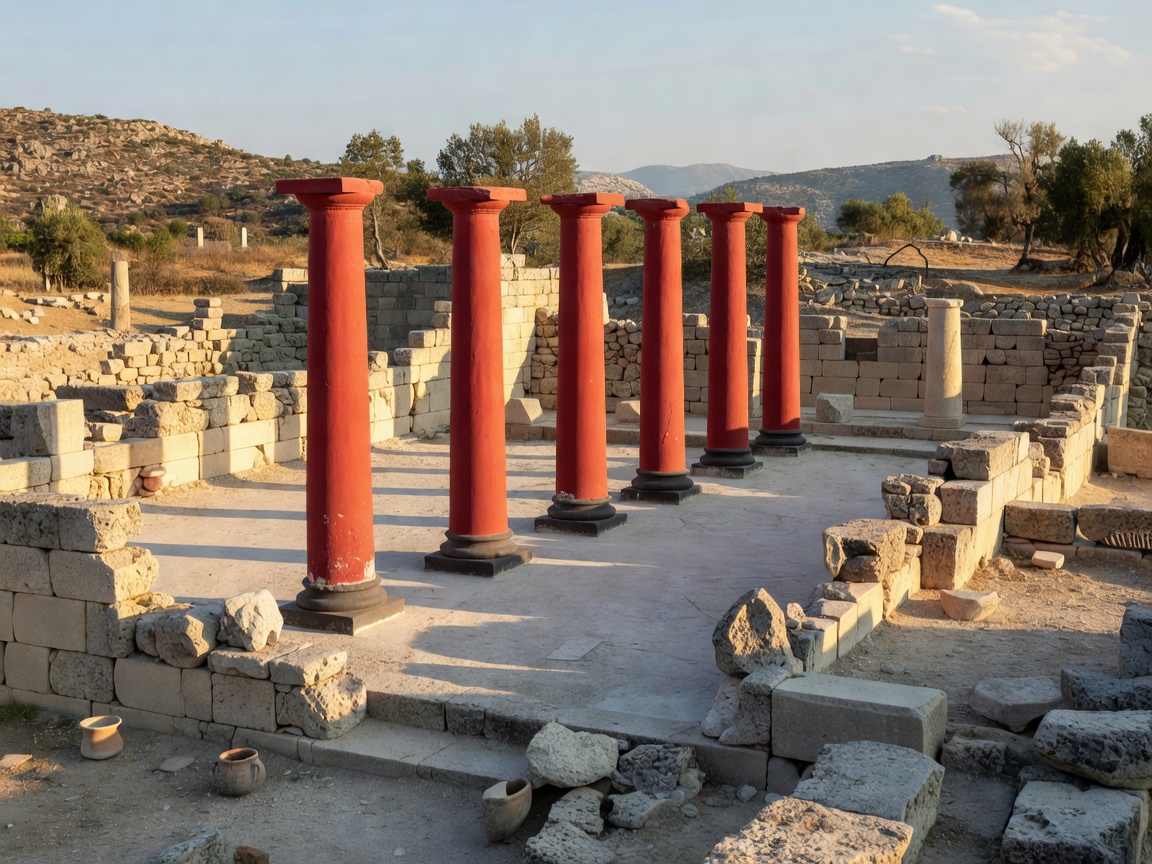 Palace of Knossos Minoan Columns Crete